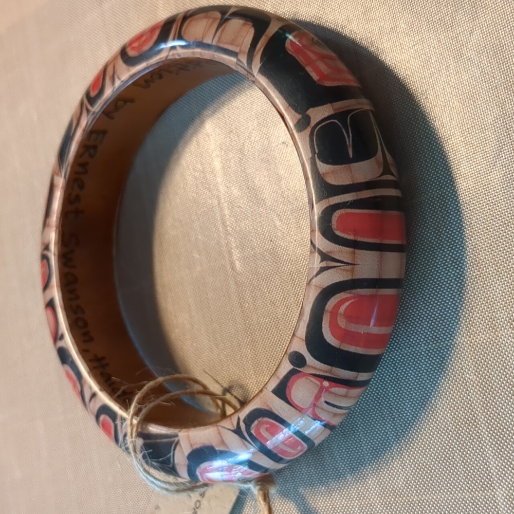 First Nation Native Artwork Wooden Bangle